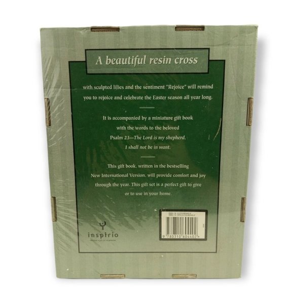 Resin Cross Rejoice and The Lord is My Shepherd Book 2006 New - Picture 2 of 3